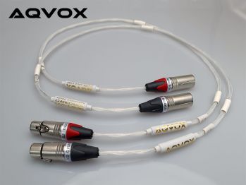 AQVOX BLAZE PHONO-Kabel symmetr. Reinsilber 1,20 m div. Stecker